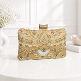 Pillow Zari Clutch | Golden
