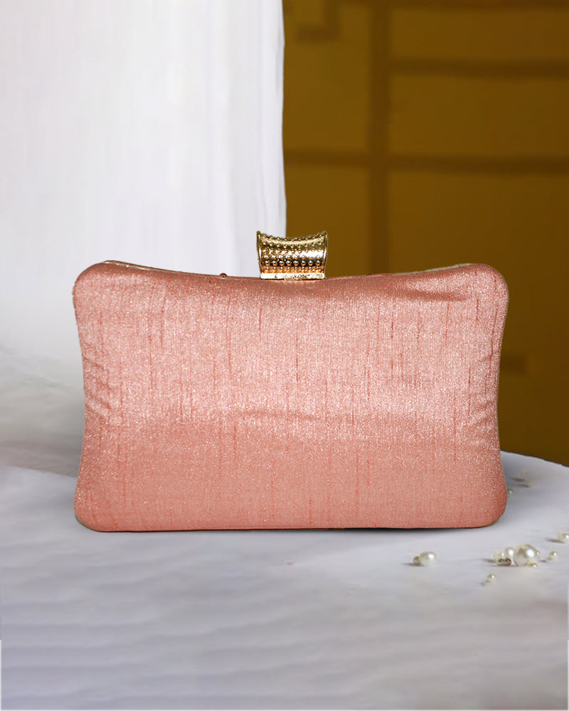 Pillow Zari Clutch | Peach