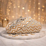 Golden-Silver Zig Zag Batua