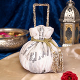 Bella Sequence Wedding Potli | White