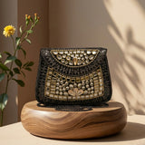 Sitara Peach Oxidized Mini Clutch