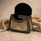 Sitara Peach Oxidized Mini Clutch