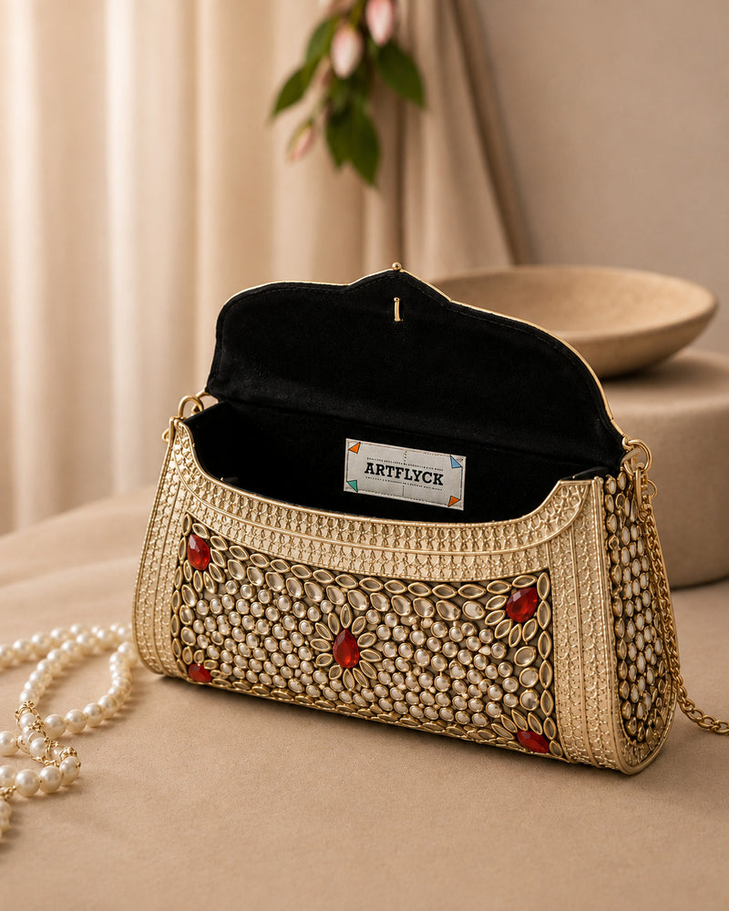 Sitara Gold-Ruby Clutch