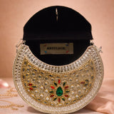 Sitara Silver Round Clutch