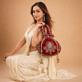 Raas Zardozi Red Potli