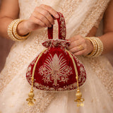 Raas Zardozi Red Potli