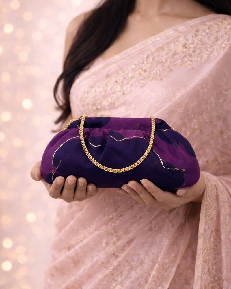 Aarzo Organza Batua| Purple