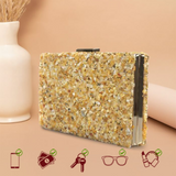 Gravel Stone Clutch | Golden