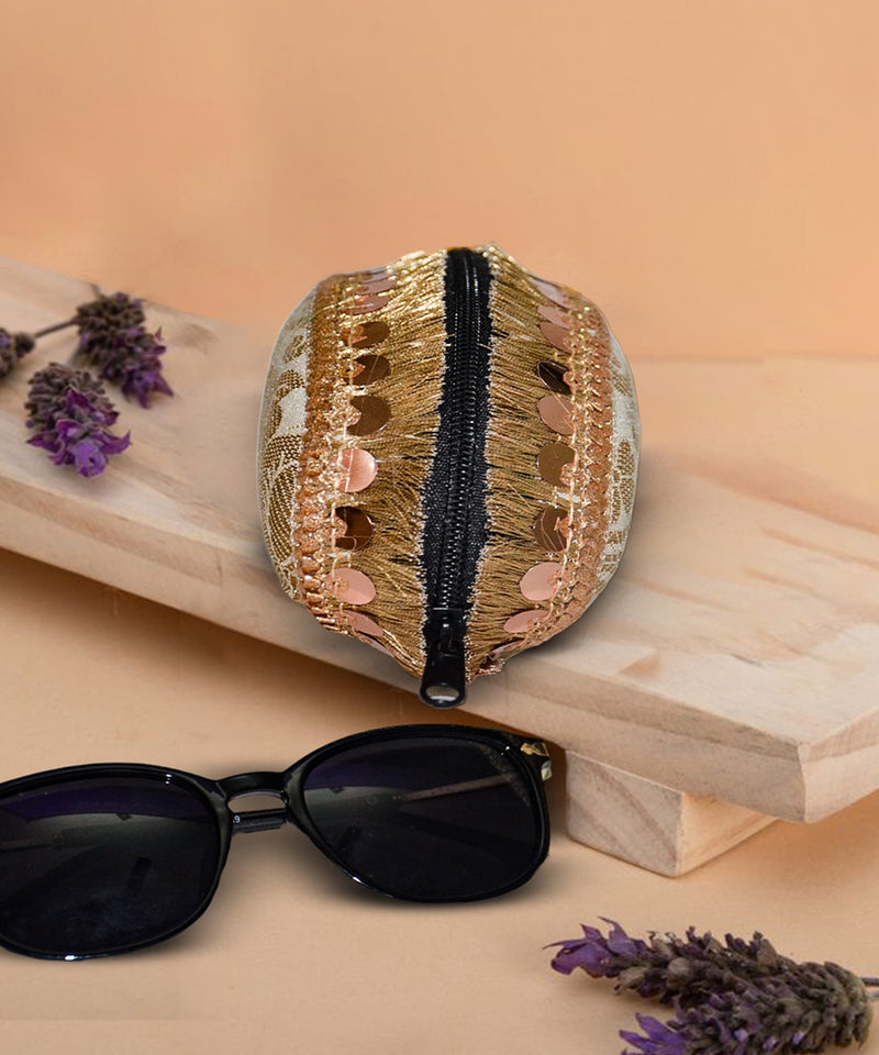 Banarasi Silk Sunglasses Case | Golden