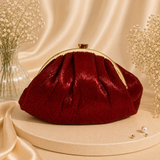 Maroon Cutdana Batua Bag