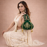 Raas Zardozi Green Potli