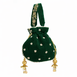 Raas Zardozi Green Potli