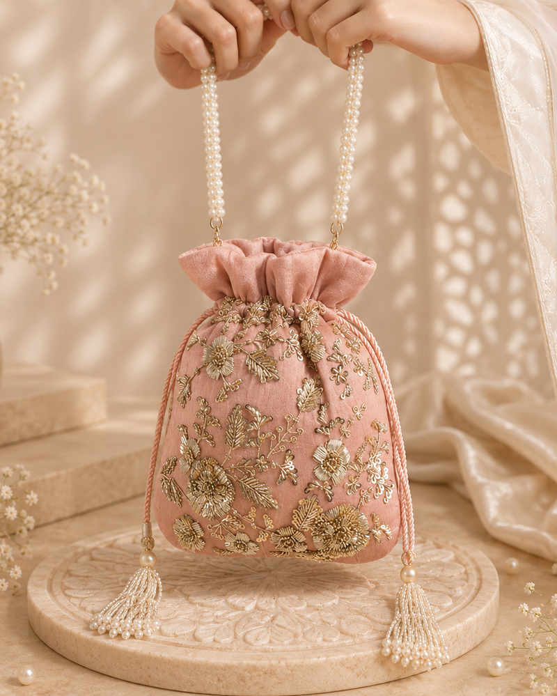 Blush Zari Potli
