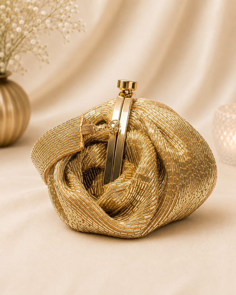 Golden Cutdana Batua Bag