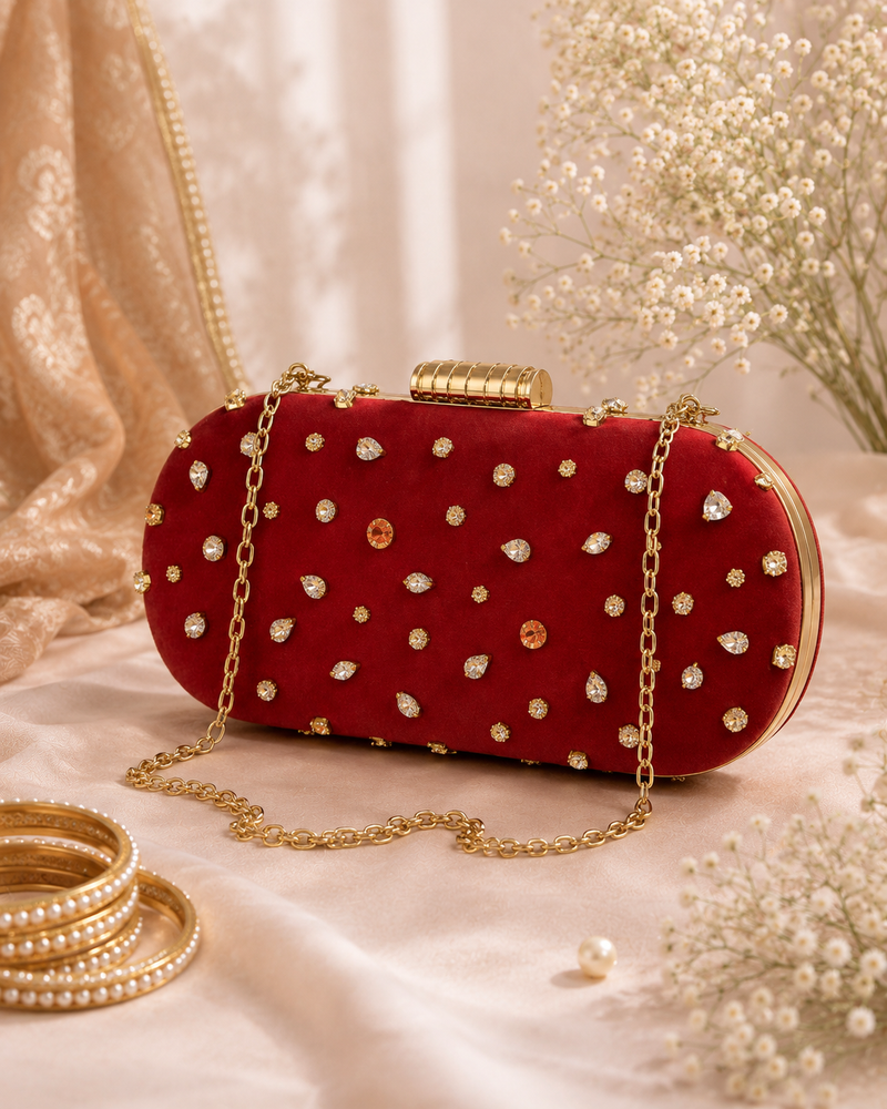 Ruby Red Clutch