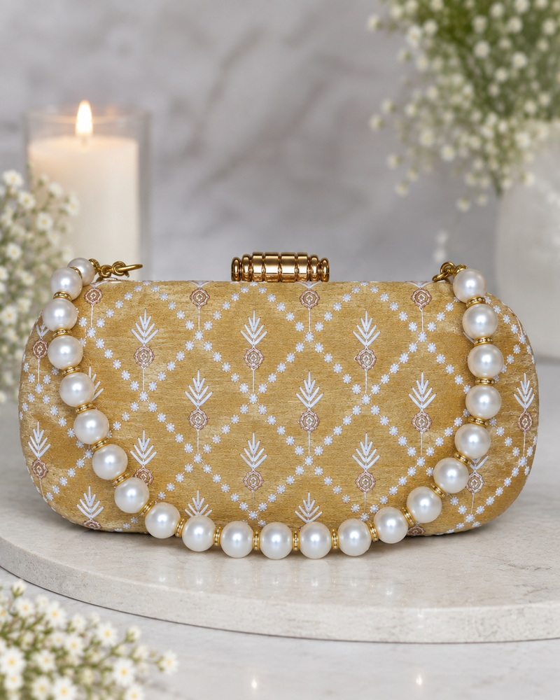 Anara Capsule Clutch | Golden