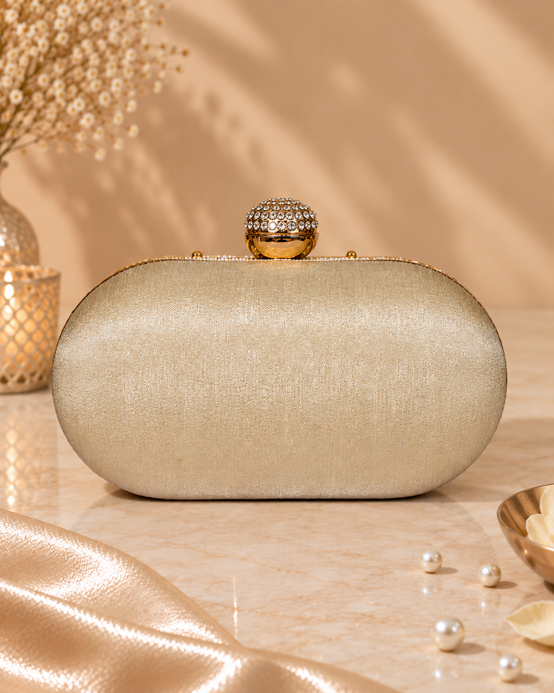 Capsule Zari Clutch | Golden