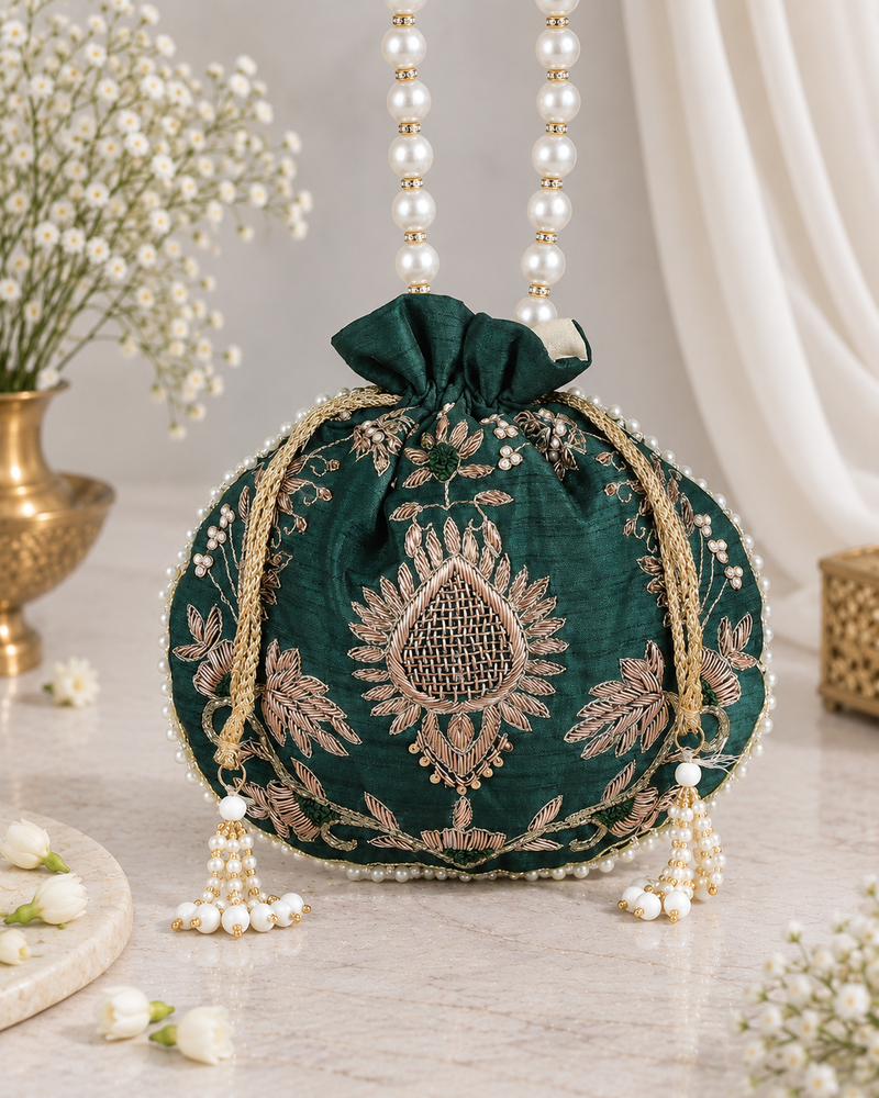 Maira Zardozi Green Potli
