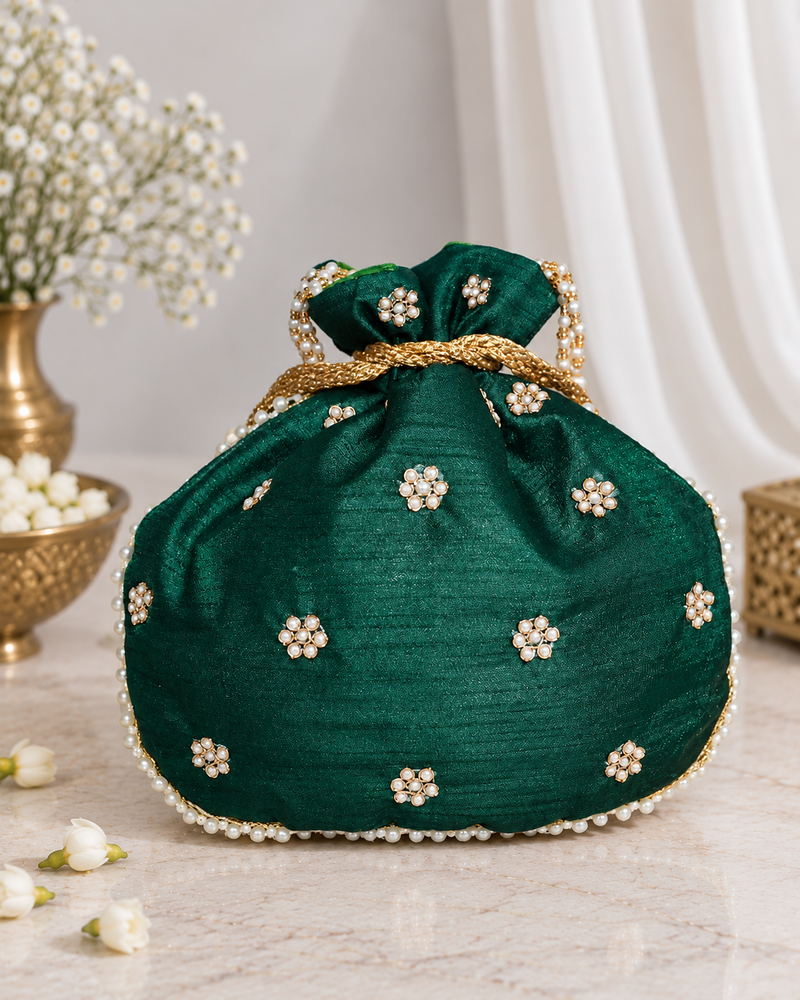 Maira Zardozi Green Potli
