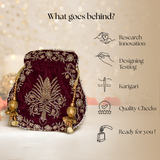 Raas Zardozi Maroon Potli