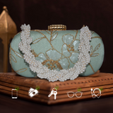Anaya Capsule Mint Clutch