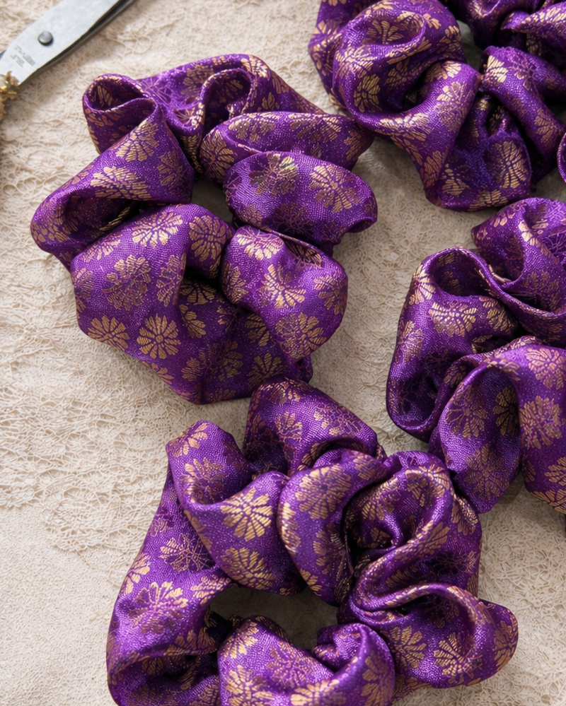 Banarasi Scrunchies | Purple
