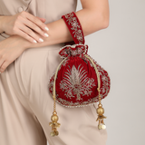 Raas Zardozi Red Potli