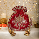 Raas Zardozi Red Potli