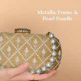 Anara Capsule Clutch | Golden - ArtFlyck