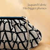 Jacquard Beige Black Batua - ArtFlyck