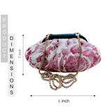 Jacquard Floral Pink Batua - ArtFlyck