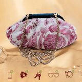 Jacquard Floral Pink Batua - ArtFlyck