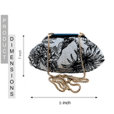 Jacquard Grey Black Batua - ArtFlyck