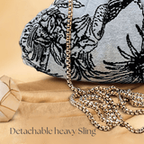 Jacquard Grey Black Batua - ArtFlyck