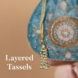 Maira Zardozi Blue Potli - ArtFlyck