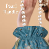 Maira Zardozi Blue Potli - ArtFlyck