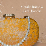 Naaz Banarasi Clutch | Yellow - ArtFlyck