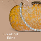 Naaz Banarasi Clutch | Yellow - ArtFlyck
