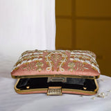 Pillow Zari Clutch | Peach - ArtFlyck