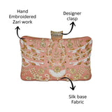Pillow Zari Clutch | Peach - ArtFlyck