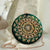 Round Zari Pearl Clutch | Green