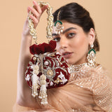 Adah Crimson Potli | Made to Order - ArtFlyck