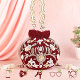 Adah Crimson Potli | Made to Order - ArtFlyck