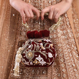 Adah Crimson Potli | Made to Order - ArtFlyck