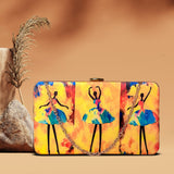 Ballerina Girl Dancing Suede Clutch - ArtFlyck