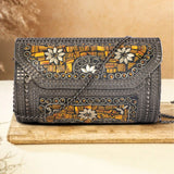 Bohemian Papillon Metal Clutch | Grey - ArtFlyck