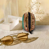 Brocade Silk Mirror Sunglasses Case | Aqua Green - ArtFlyck