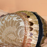 Brocade Silk Mirror Sunglasses Case | Golden - ArtFlyck