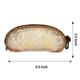 Brocade Silk Mirror Sunglasses Case | Golden - ArtFlyck