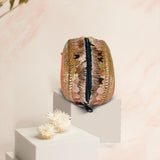 Brocade Silk Mirror Sunglasses Case | Peach - ArtFlyck